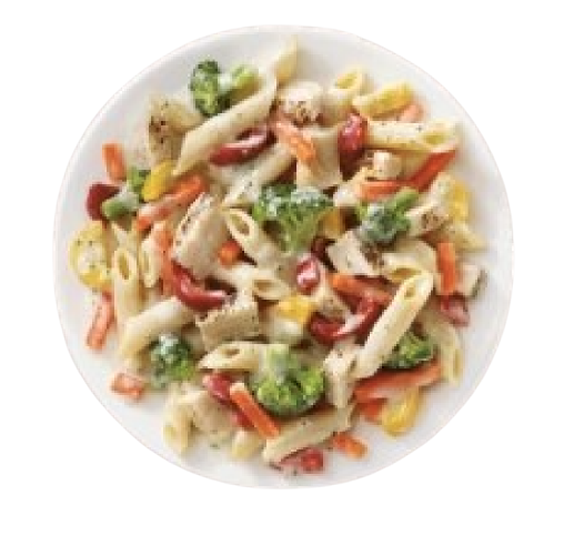 Dish with pasta and vegetables