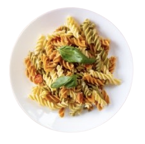 Dish with pasta and vegetables