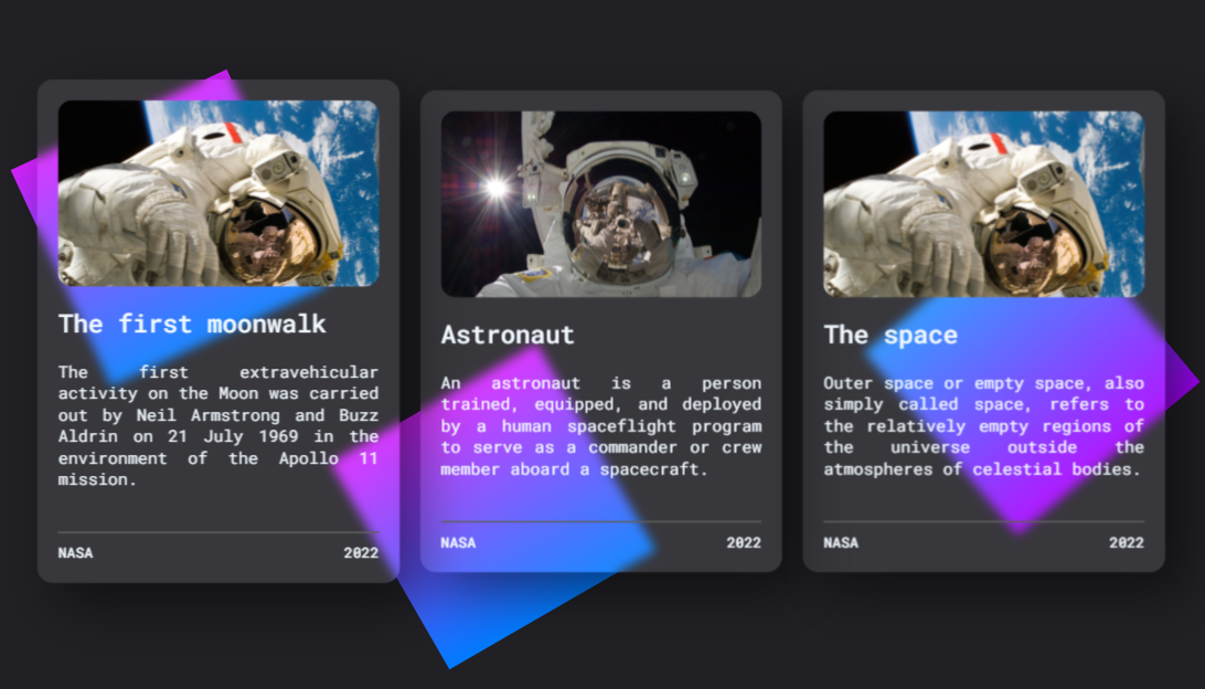 Picture of the crystal cards project 